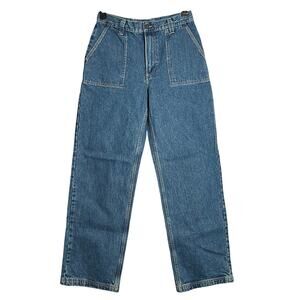 6397 Patch Pocket Straight Jean NP300 SIZE 28 Stone Blue Button Fly Italy NWT